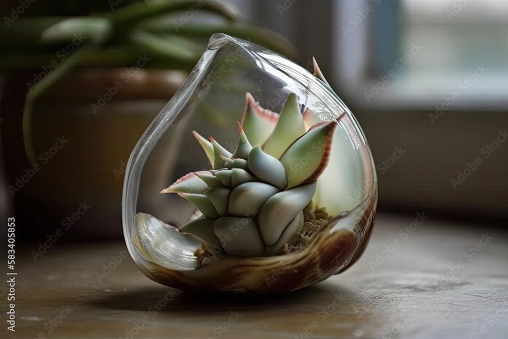 adorable little shell encased plant. Small bromeliad in a shell found ...