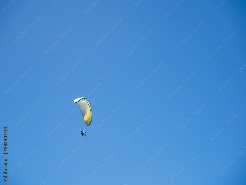 Paraglider on the blue sky in Taiwan. Paraglider on the blue sky in Taiwan.