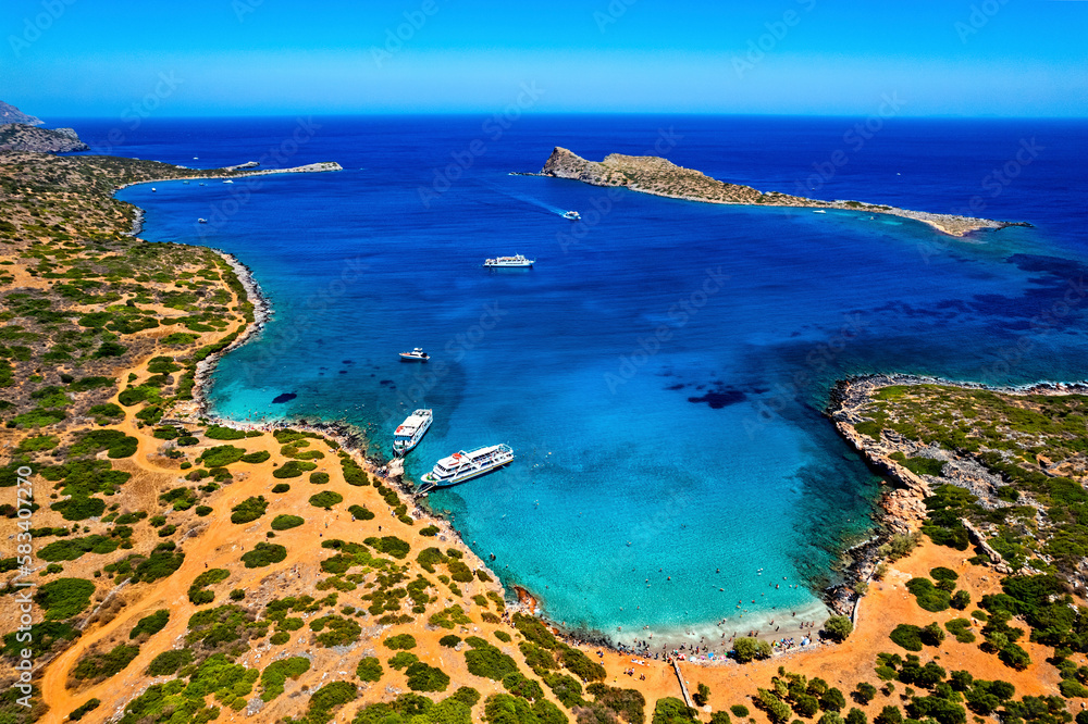 Kolokytha beach (and cape), Elounda, Gulf of Mirabello, Municipality of Agios Nikolaos,Lassithi, Crete, Greece.