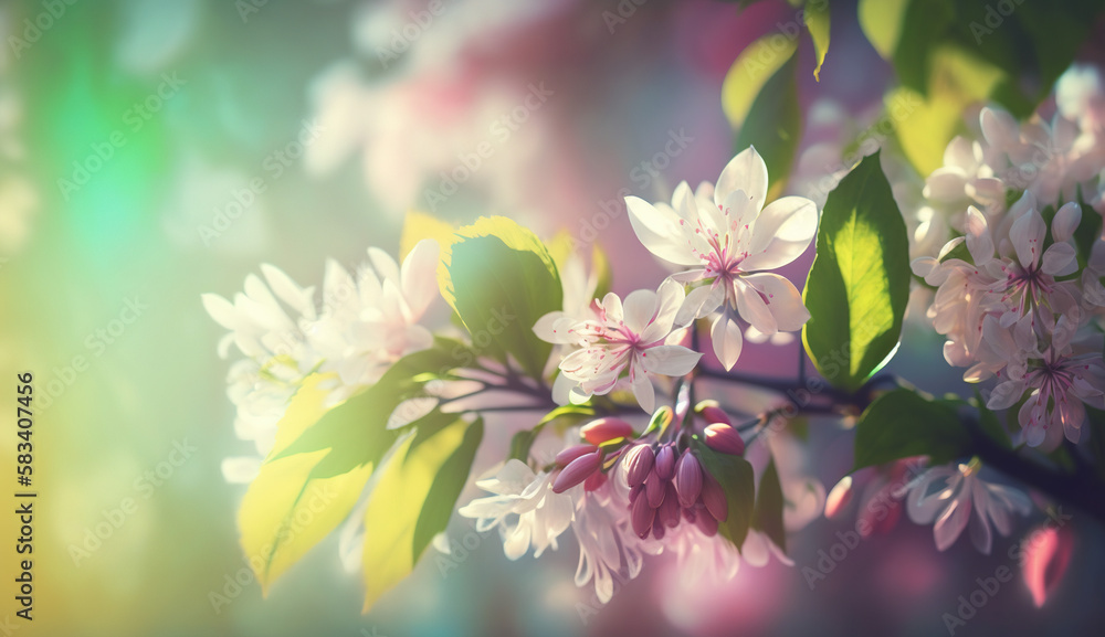 Flowers spring time design vector background made by AI Artificial intelligence