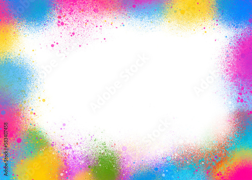 Exploding of multicolor powder frame