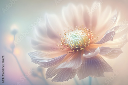 Soft dreamy sweet flower for love romance background, generative AI