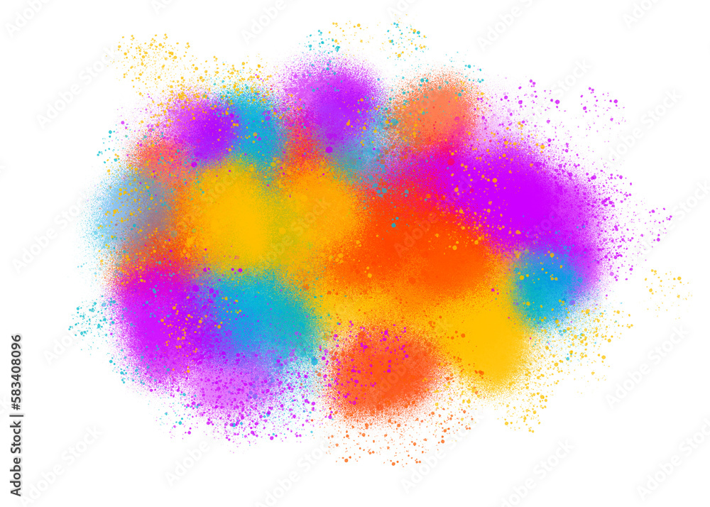 Multicolored powder explosion asset