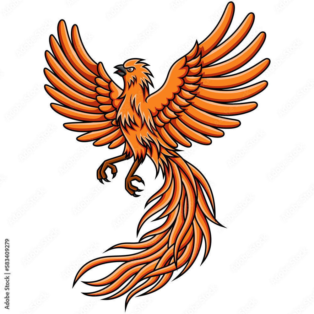 Obraz premium Phoenix bird with wings spread 