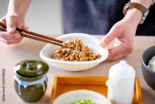 Japanese food Natto ”納豆”. Traditional Japanese food ”Natto” image. 