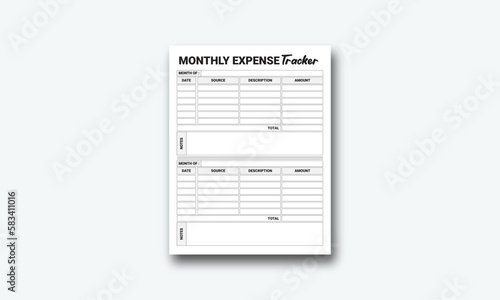 Monthly Expense Tracker kdp interior