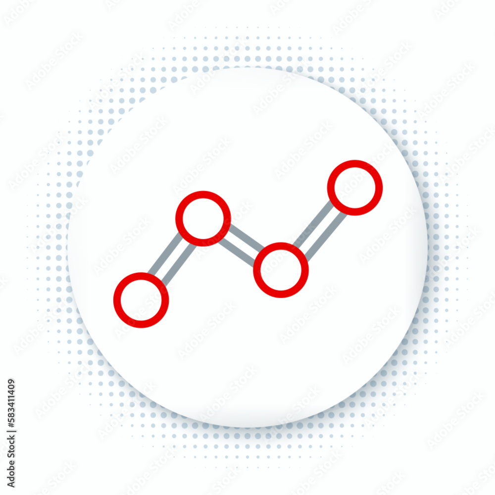 Line Graph, schedule, chart, diagram, infographic, pie graph icon isolated on white background. Colorful outline concept. Vector
