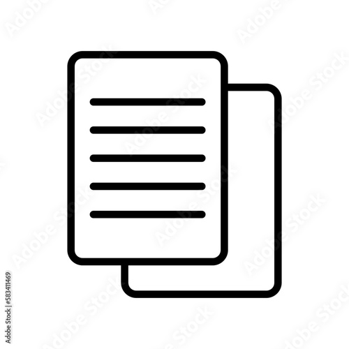 Simple And Clean Document Outline Vector Icon © Yuzzan