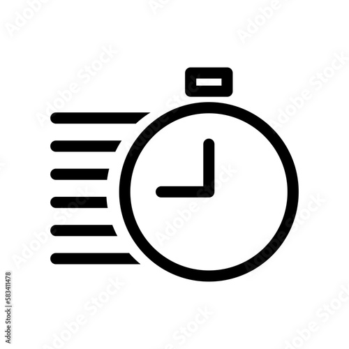 Simple And Clean Fast Time Vector Icon Illustration