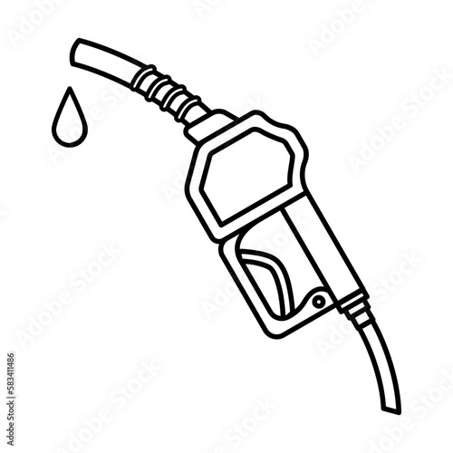 Fuel Nozzle, Petrol Pump Outline Icon Vector Illustration