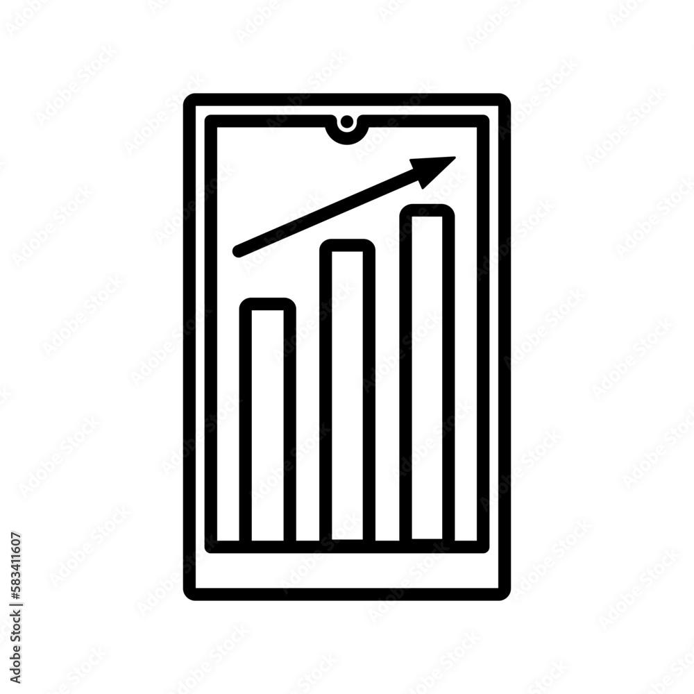 Digital Graphic Profit Data Phone Icon Outline Vector Illustration Digital Graphic Profit Data Phone Icon Outline Vector Illustration
