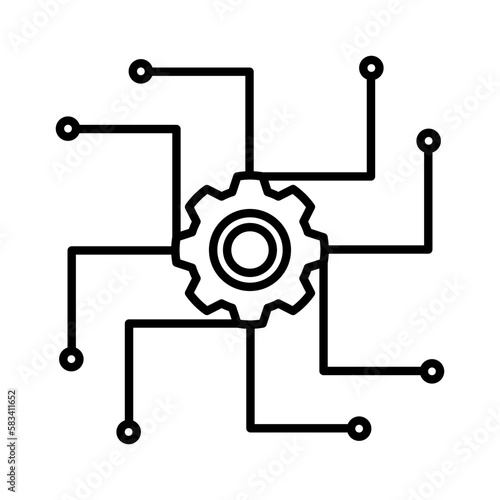 System Control Setting Icon Outline Vector Illustration