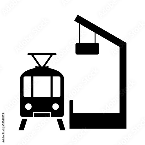 Train Staiton Icon Outline Vector Illustration photo