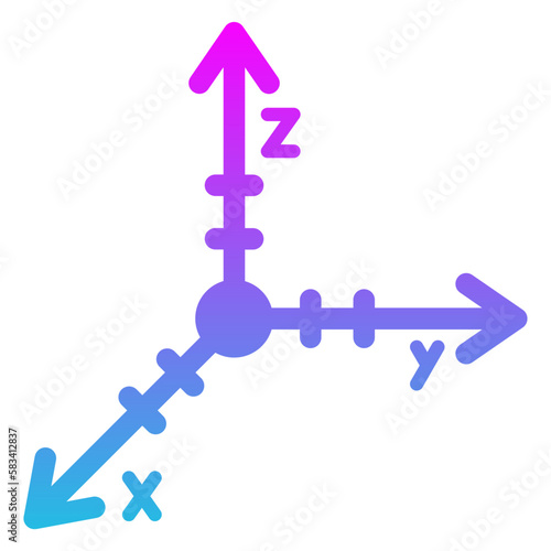 Coordinate Axis Glyph Gradient Icon