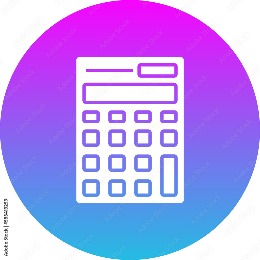 Calculator Gradient Circle Glyph Inverted Icon
