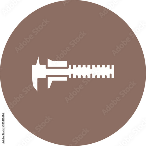 Vernier Caliper Multicolor Circle Glyph Inverted Icon