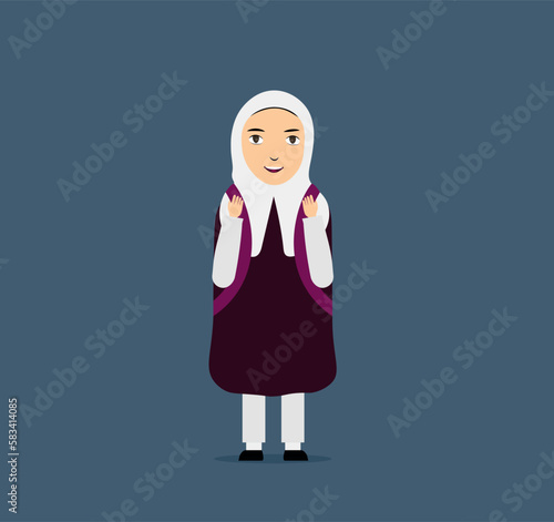 Arabic girl in school uniform