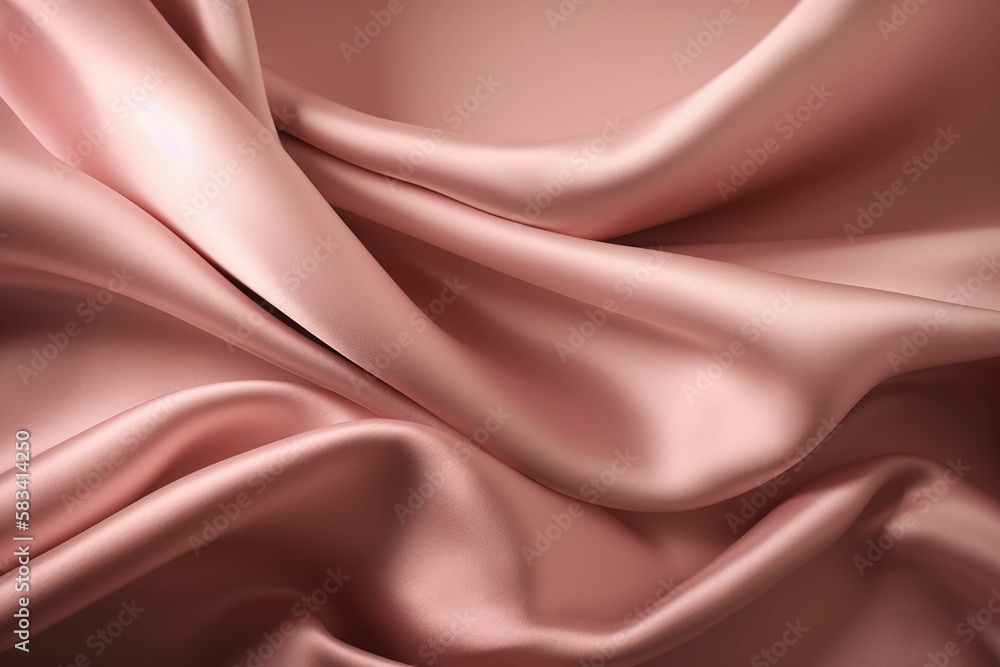 Fototapeta premium Pink silk fabric. Pink satin fabric background. Soft and smooth. Generative AI