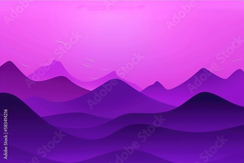 Artistic Mountain Background. Digital Art Wallpaper. Landscape Mountain. Purple Tone. Generative AI © Ae