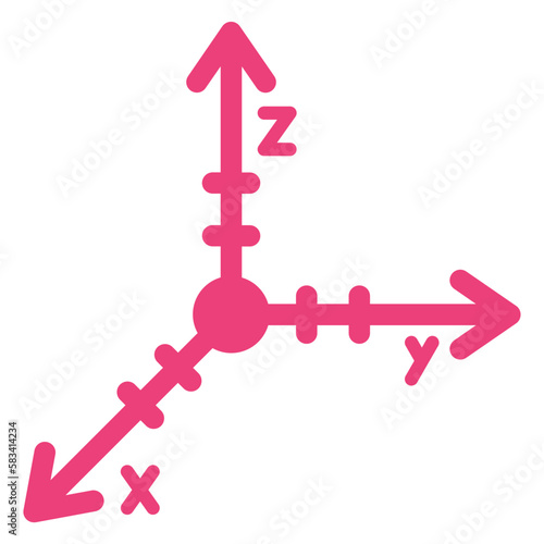 Coordinate Axis Multicolor Glyph Icon