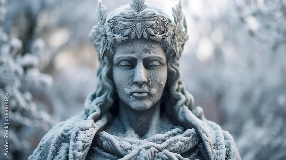 Winter statue (Ai generative art)