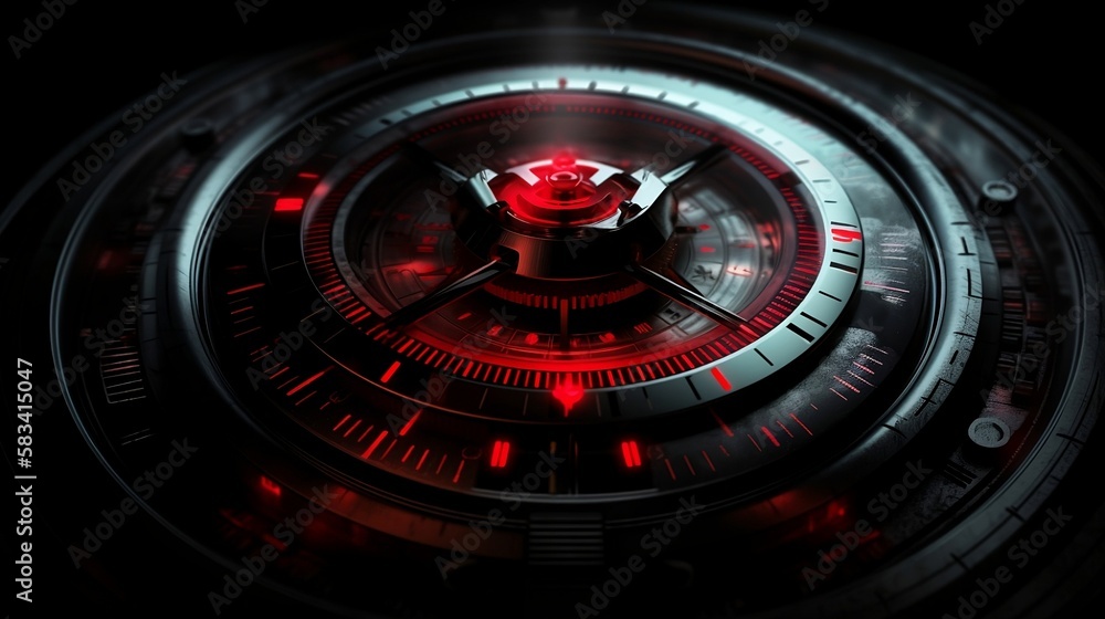close up of a clock with red light (Ai generative art) close up of a clock with red light (Ai generative art)