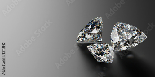 Group of diamond.  3d rendering