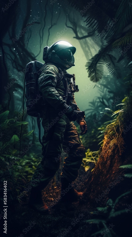 Fototapeta premium Exploring the Wonders of Alien Planets. Gen AI