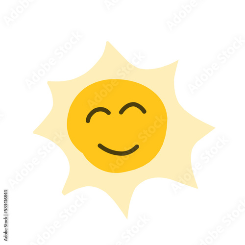 Cute handrawn sun doodle