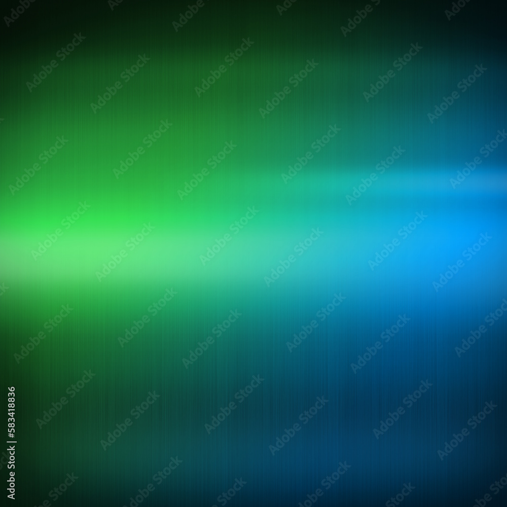 Colorful shiny brushed metal. Gradient from blue to green. Square background texture