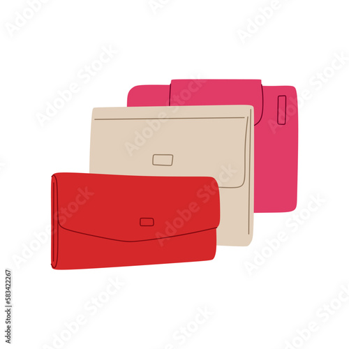 Women's Wallets, Handbag or Clutch Bag. Flat fashion wallet illustration. Vector illustration