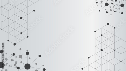 Dots lines and hexagons pattern. Abstract geometric with simple hexagonal element and molecular for science, technology and medical background.