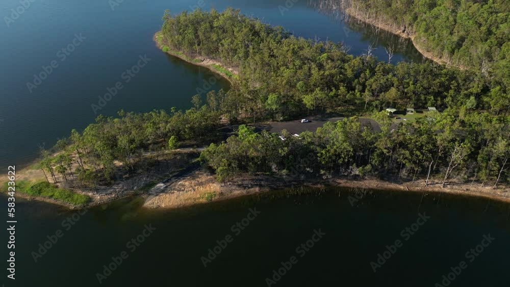 Aerial view over western side of Advancetown Lake, Hinze Dam, Gold Coast Hinterland Aerial view over western side of Advancetown Lake, Hinze Dam, Gold Coast Hinterland