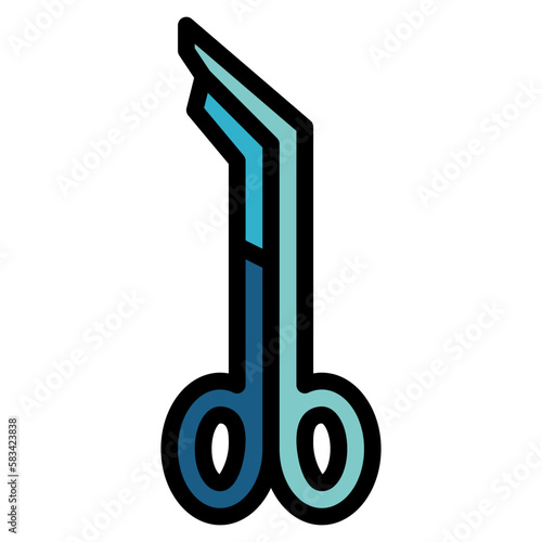 LISTER BANDAGE SCISSOR filled outline icon style
