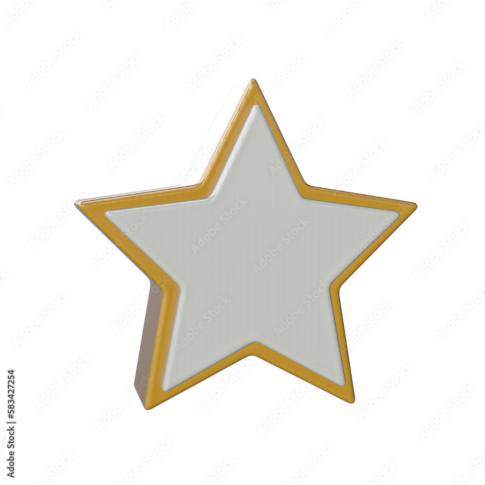 Realistic Star icon 3D render transparent background Realistic Star icon 3D render transparent background