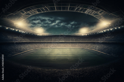 stadium landscape, generative ai © jambulart