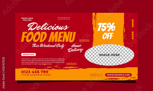 Delicious food menu social media banner template