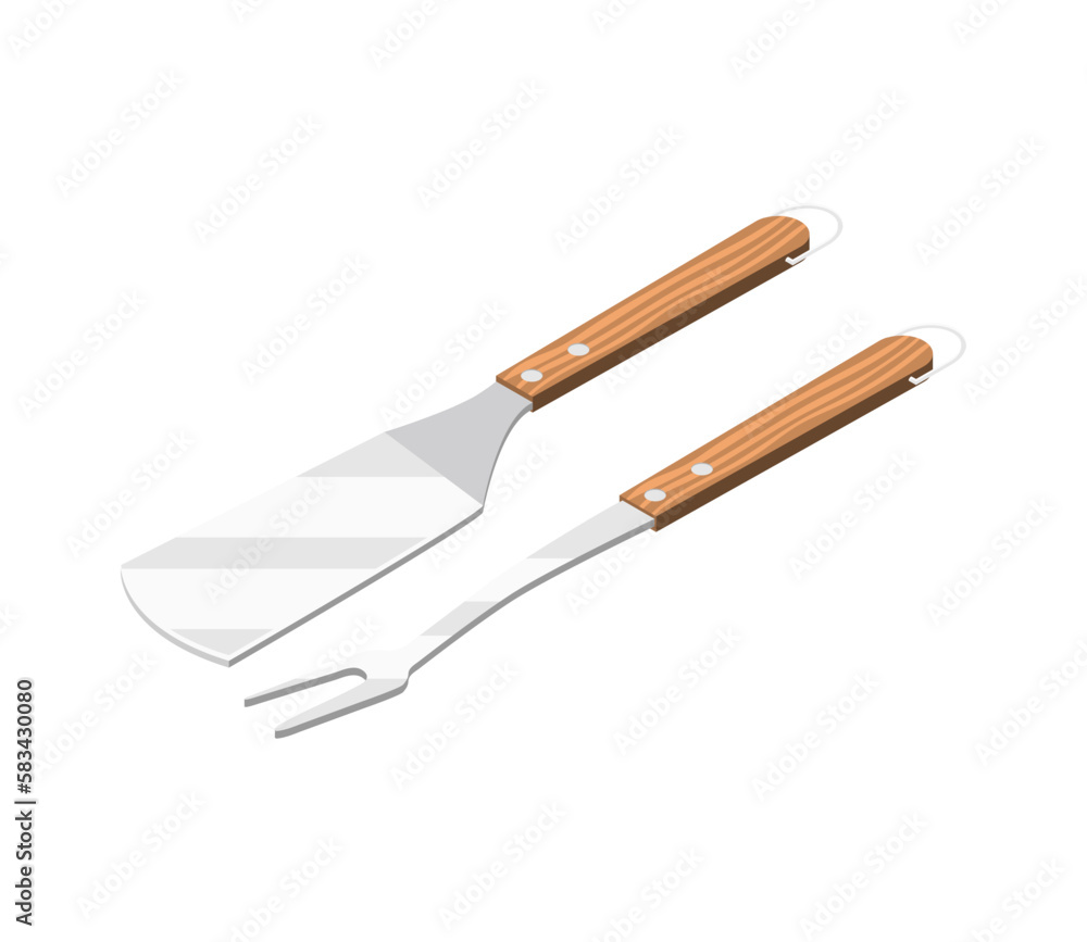 Fototapeta premium Isometric Bbq Tools