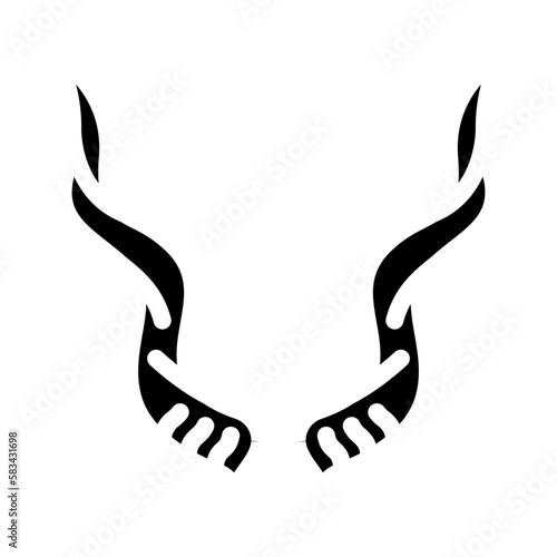 antelope horn animal glyph icon vector illustration