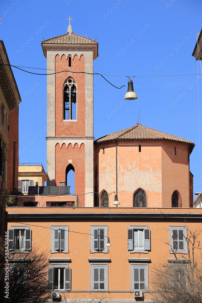 Santa Maria del Rosario in Prati Church Exterior in Rome, Italy