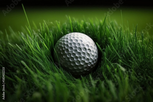 golf ball on the grass  generative ai