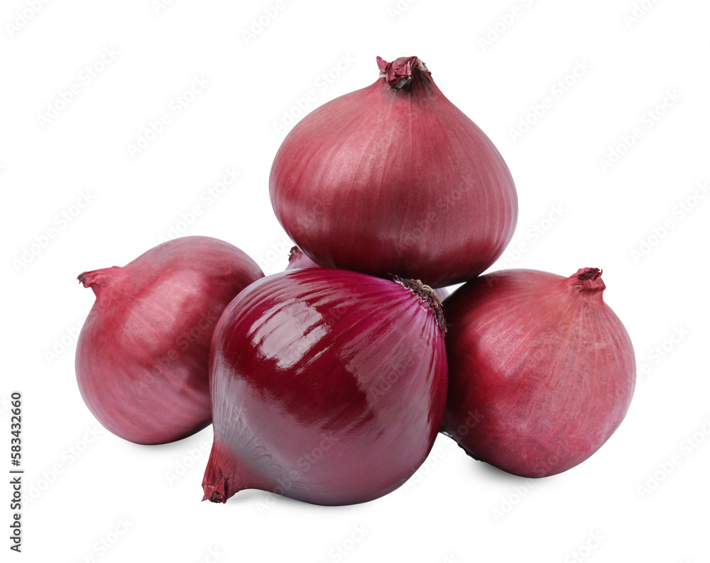 Many fresh red onions on white background Many fresh red onions on white background
