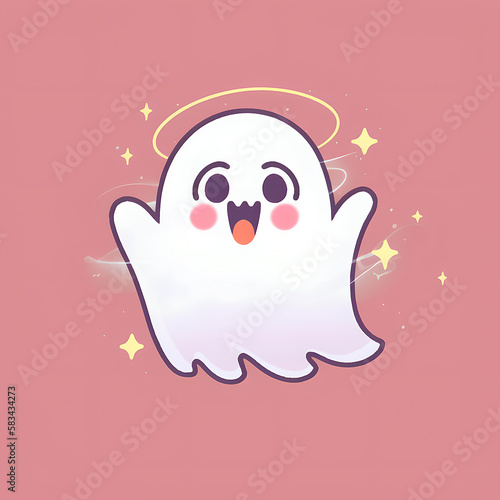 A cute happy ghost. Generative AI