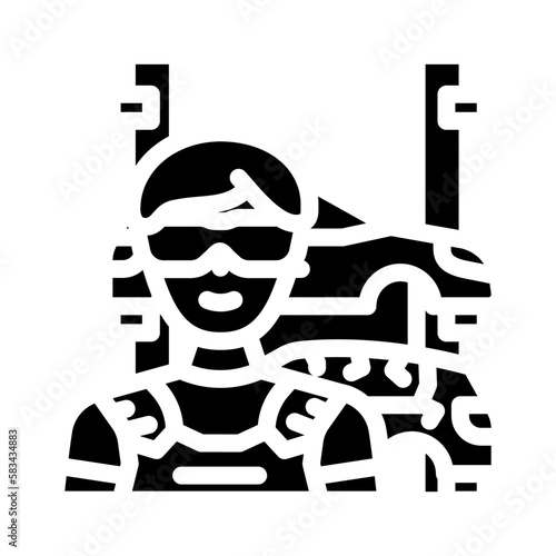 automotive body and glass repairer glyph icon vector illustration