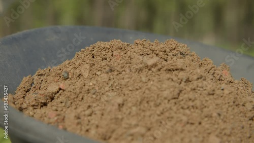 Wallpaper Mural Dirt piling on a cartwheel with a shovel Torontodigital.ca