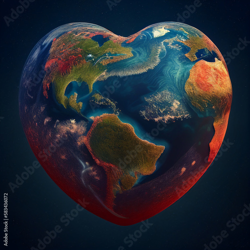 Planet in 3d shape of heart...