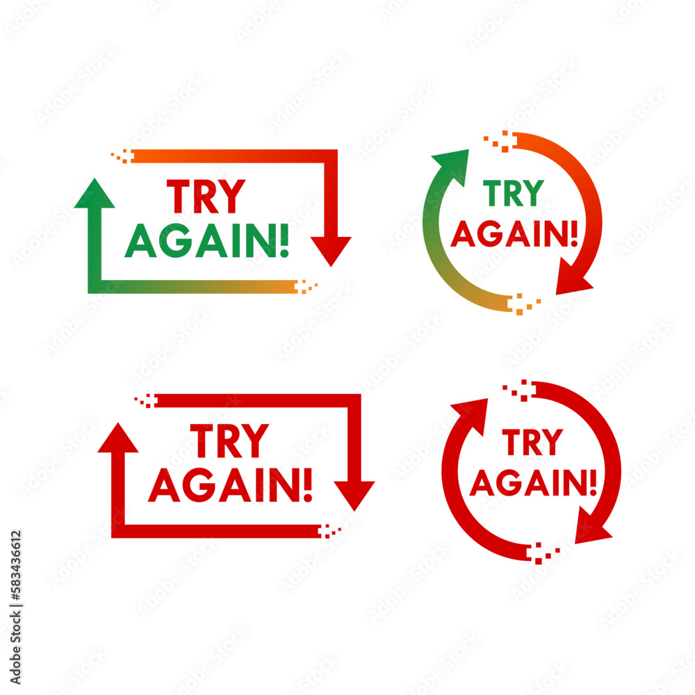 Try again design logo template illustration Try again design logo template illustration
