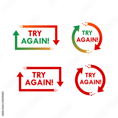 Try again design logo template illustration