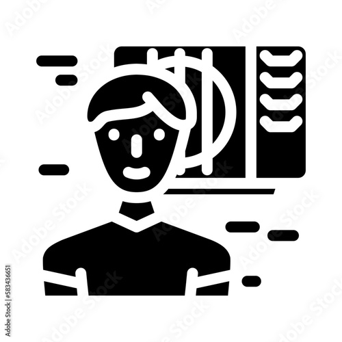 building superintendent repair worker glyph icon vector illustration