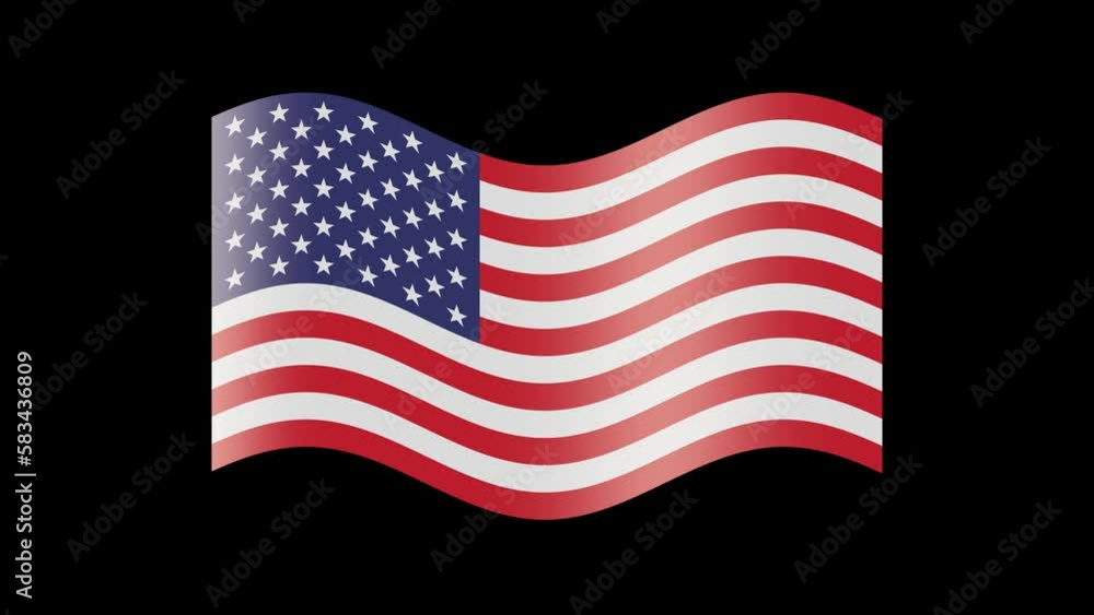Animated usa flag. American flag icon. The waving glossy banner of united states. State us patriotic banner. Design element, transparent, seamless loop Animated usa flag. American flag icon. The waving glossy banner of united states. State us patriotic banner. Design element, transparent, seamless loop